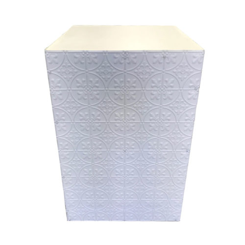 Pressed Metal Cake Plinth (White)